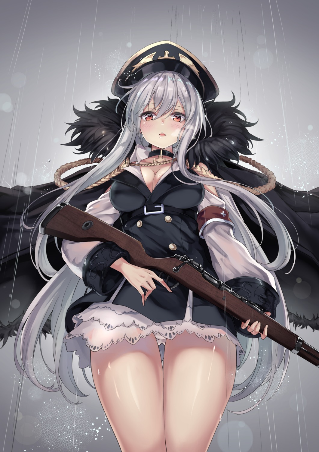 cenangam, cleavage, girls_frontline, gun, kar98k_(girls_frontline), pantsu