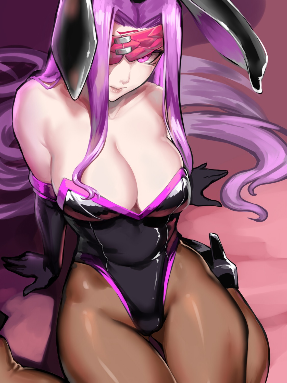 animal_ears, bunny_ears, bunny_girl, cleavage, fate/stay_night, heels, kumiko_shiba, medusa_(fate), pantyhose