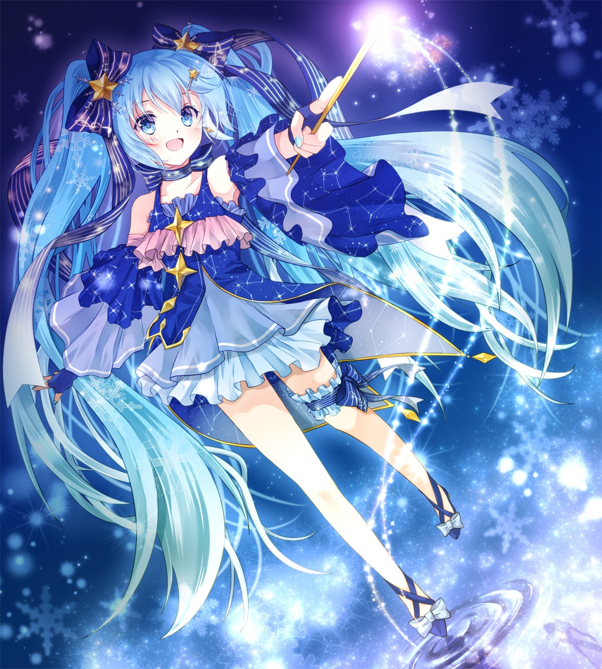 garter, hatsune_miku, iroha_(shiki), vocaloid, weapon, yuki_miku