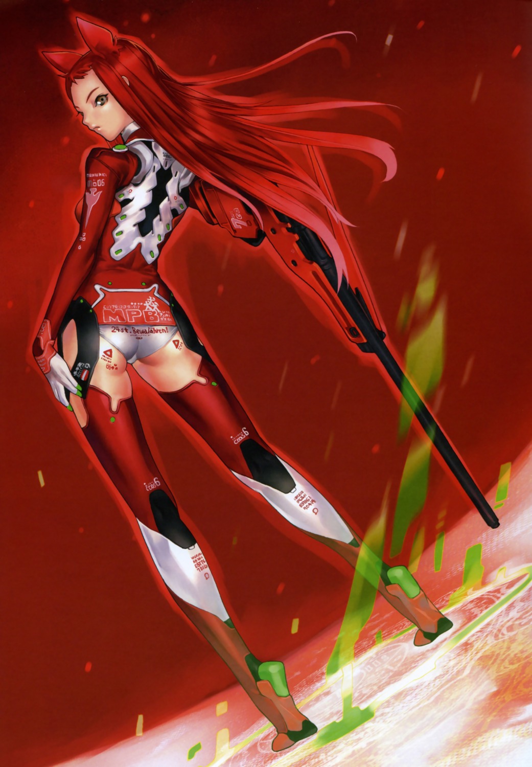 animal_ears, ass, bodysuit, eulen_spiegel, gun, hakua_ugetsu, kagerou_sabine_kurzringer