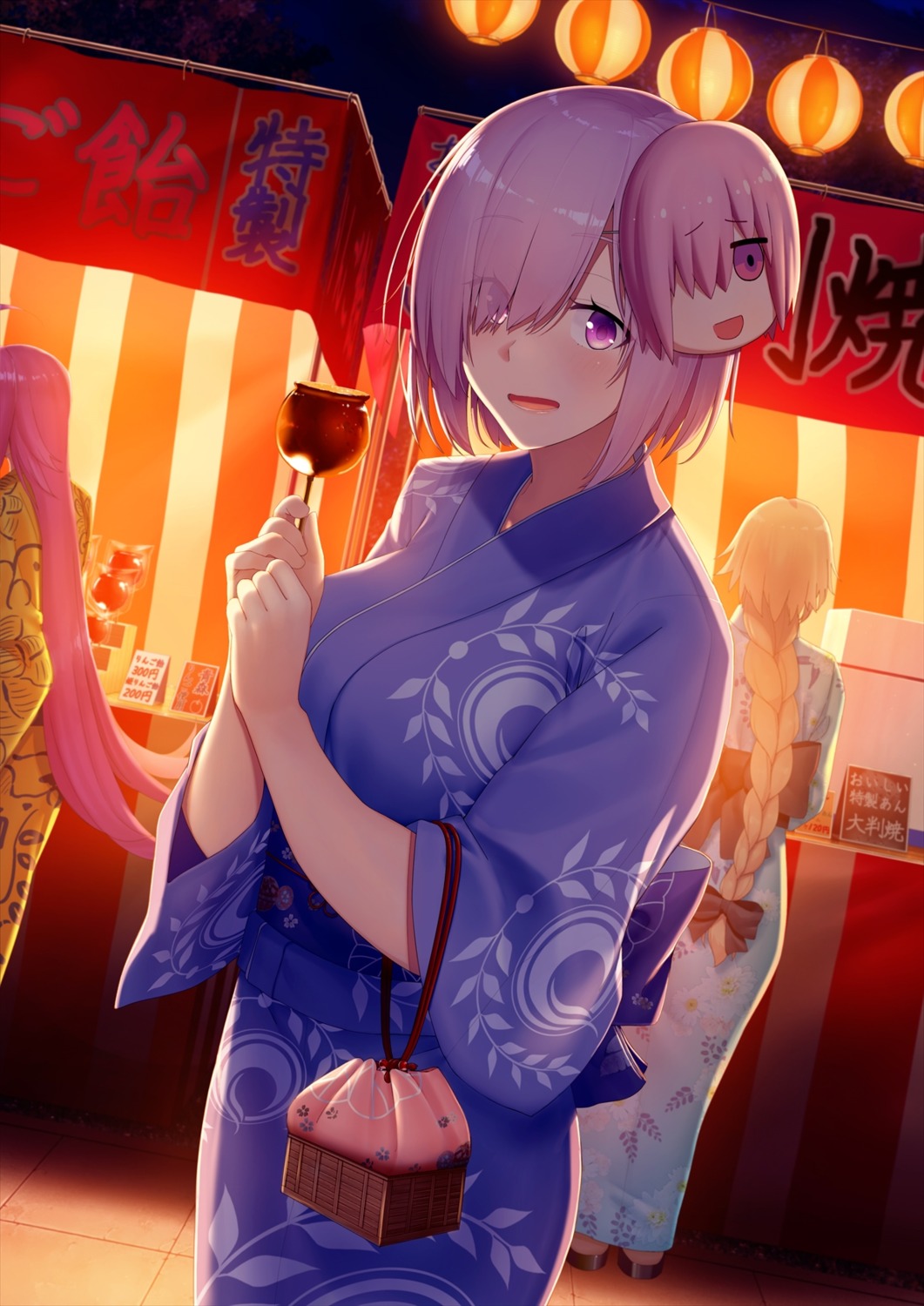 dacchi, fate/grand_order, jeanne_d'arc, jeanne_d'arc_(fate), mash_kyrielight, scathach_(fate), yukata