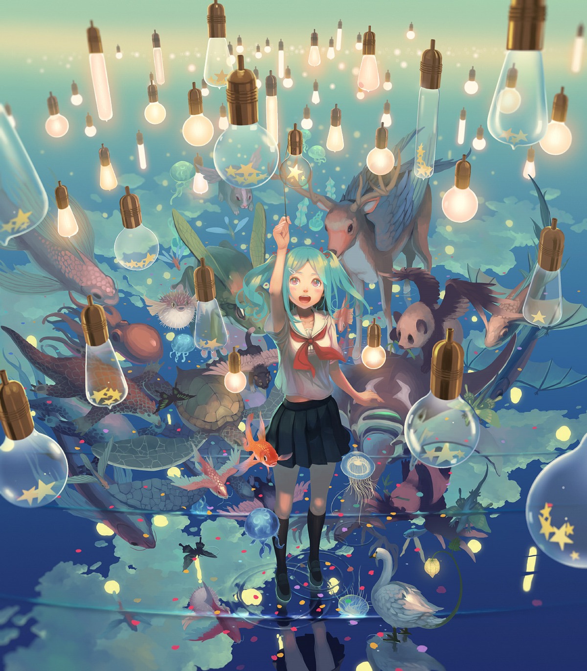 hatsune_miku, seifuku, vocaloid, vofan