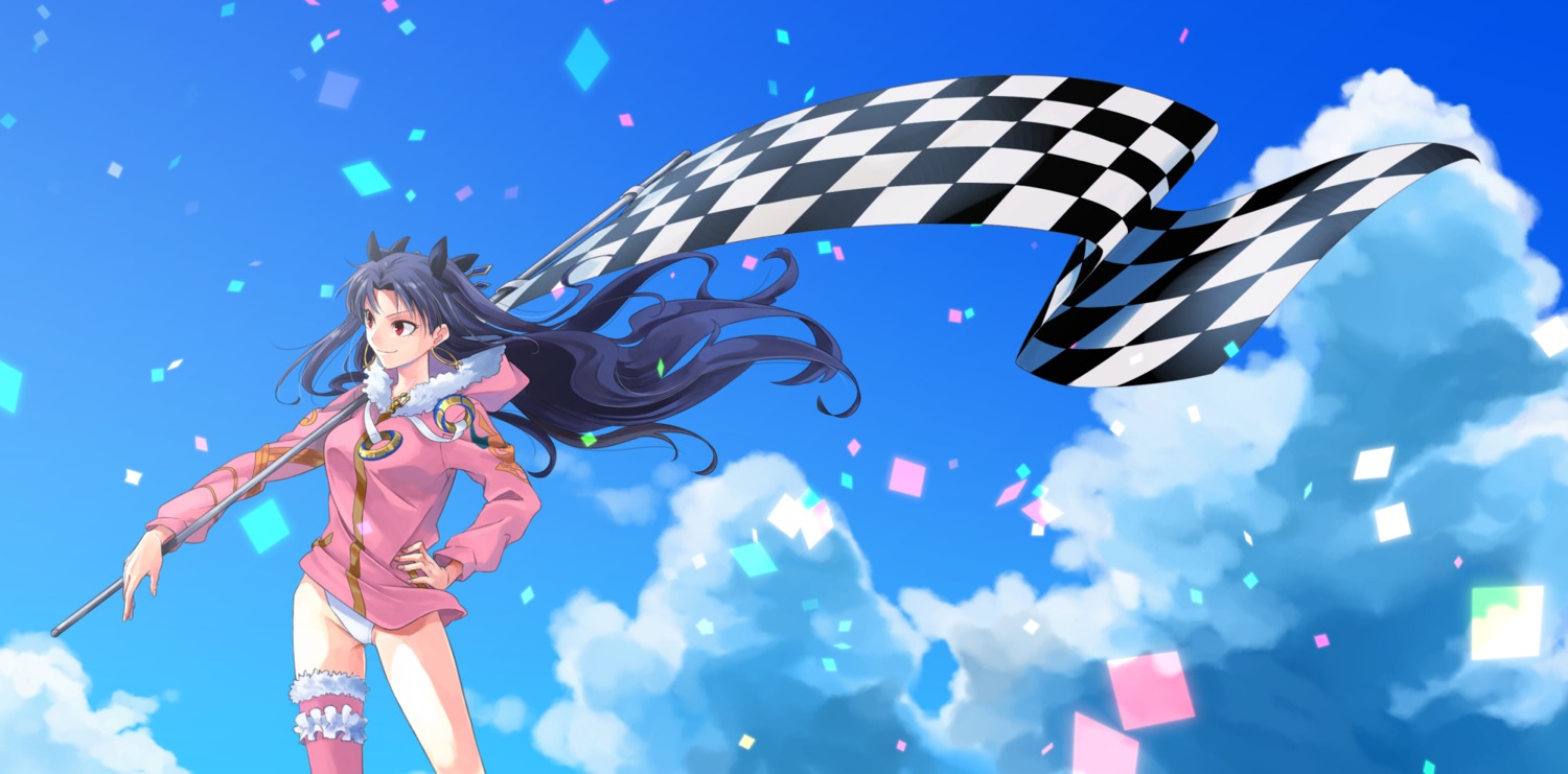 fate/grand_order, garter, ishtar_(fate), karasaki, swimsuits, thighhighs, toosaka_rin