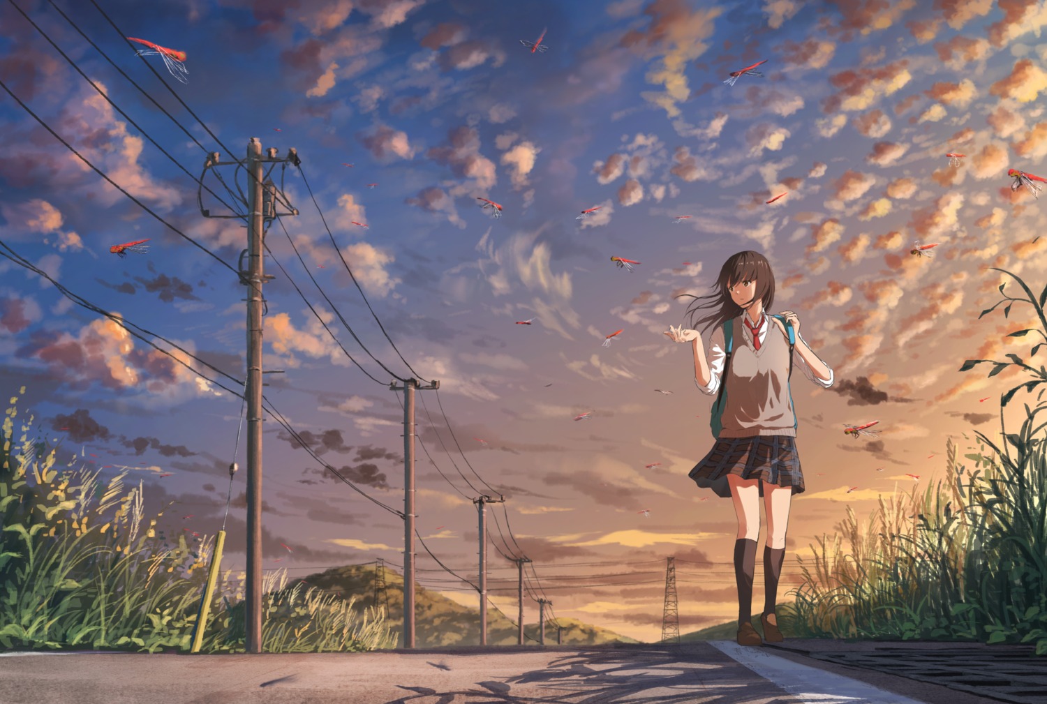 landscape, seifuku, sugi87, sweater