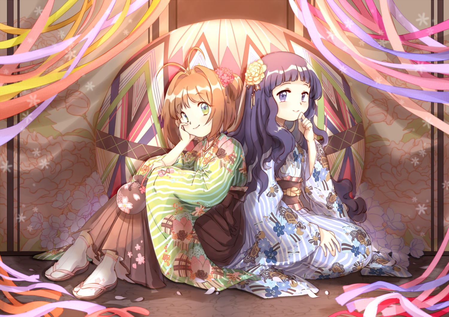 card_captor_sakura, daidouji_tomoyo, japanese_clothes, kinomoto_sakura, siam_(meow13)
