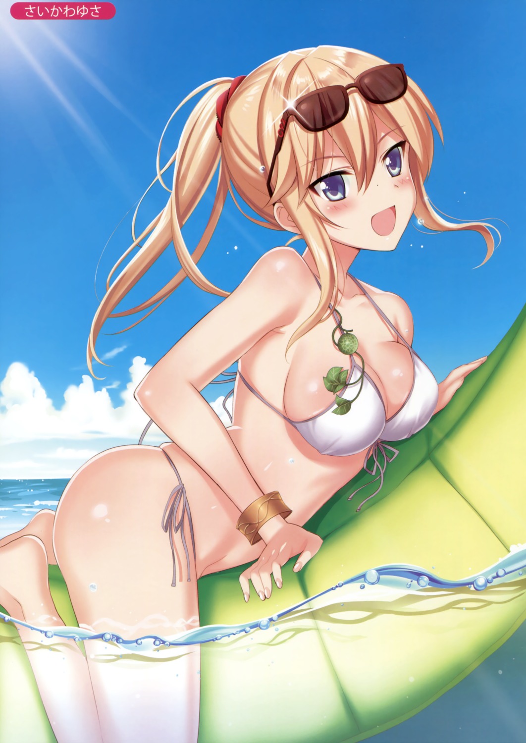 bikini, cleavage, megane, saikawa_yusa, swimsuits, wet