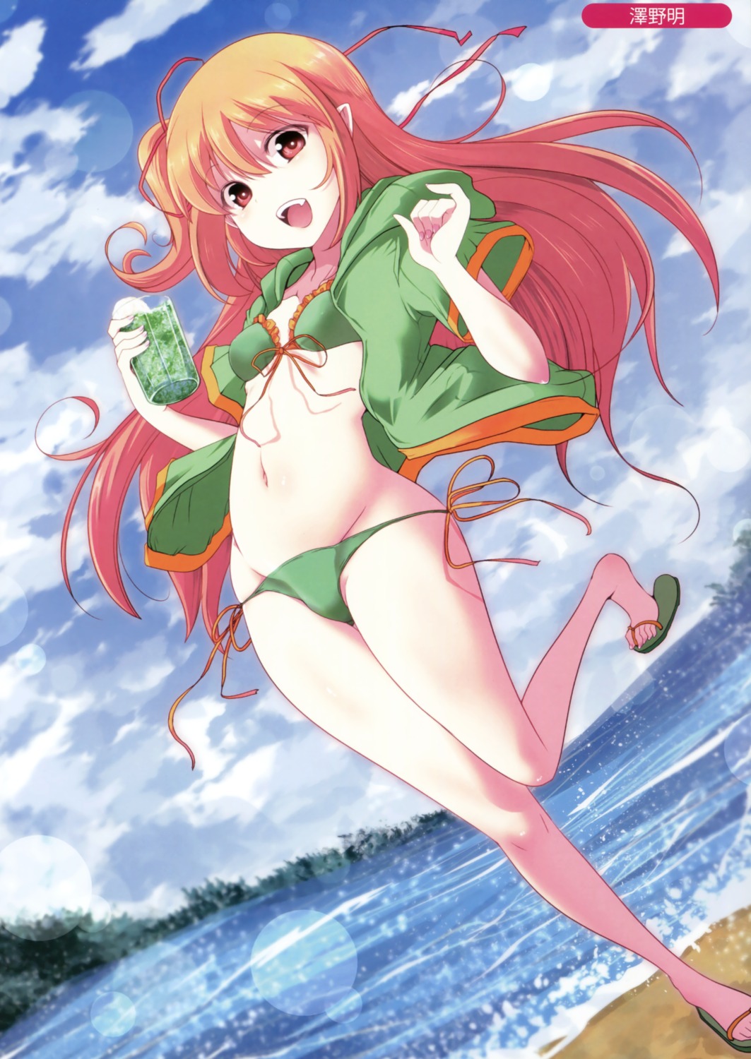 bikini, open_shirt, sawano_akira, swimsuits