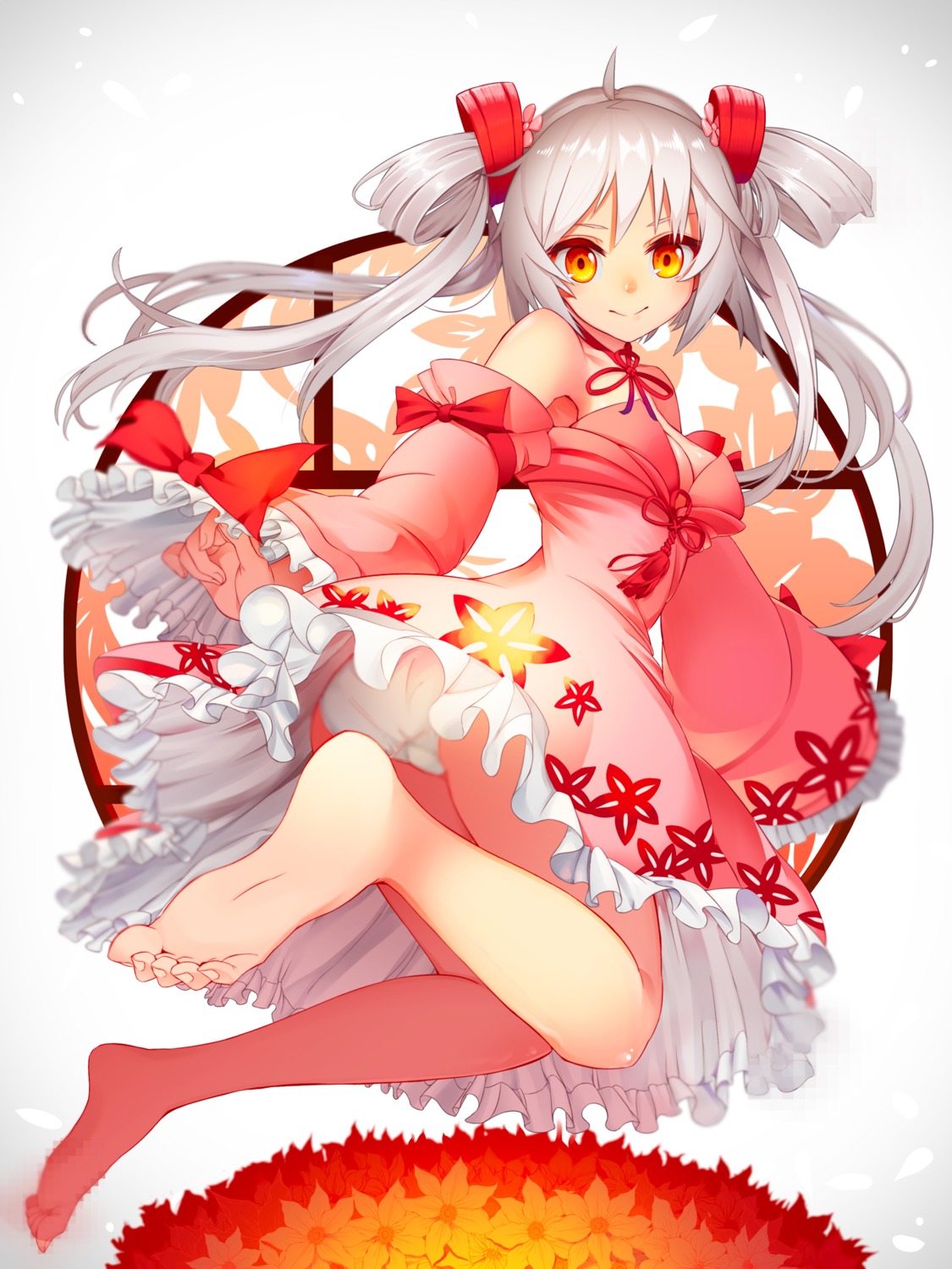 dress, feet, pantsu, shiro_ami