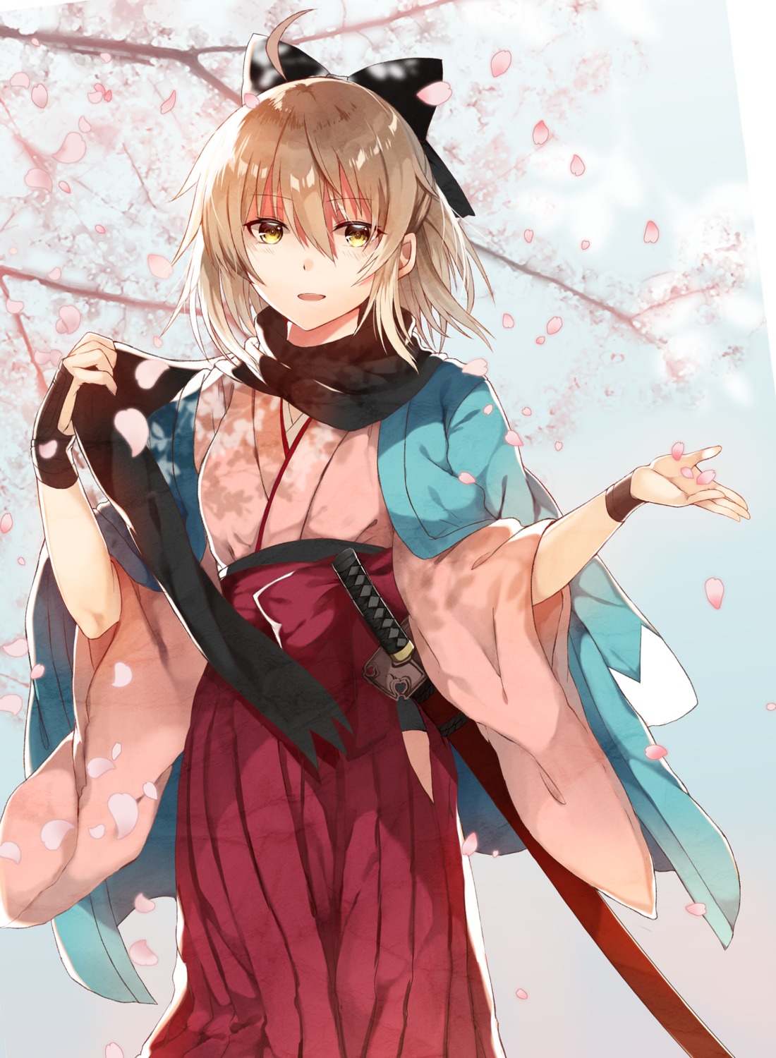 fate/grand_order, japanese_clothes, nagatsuki_take, okita_souji_(fate), sword