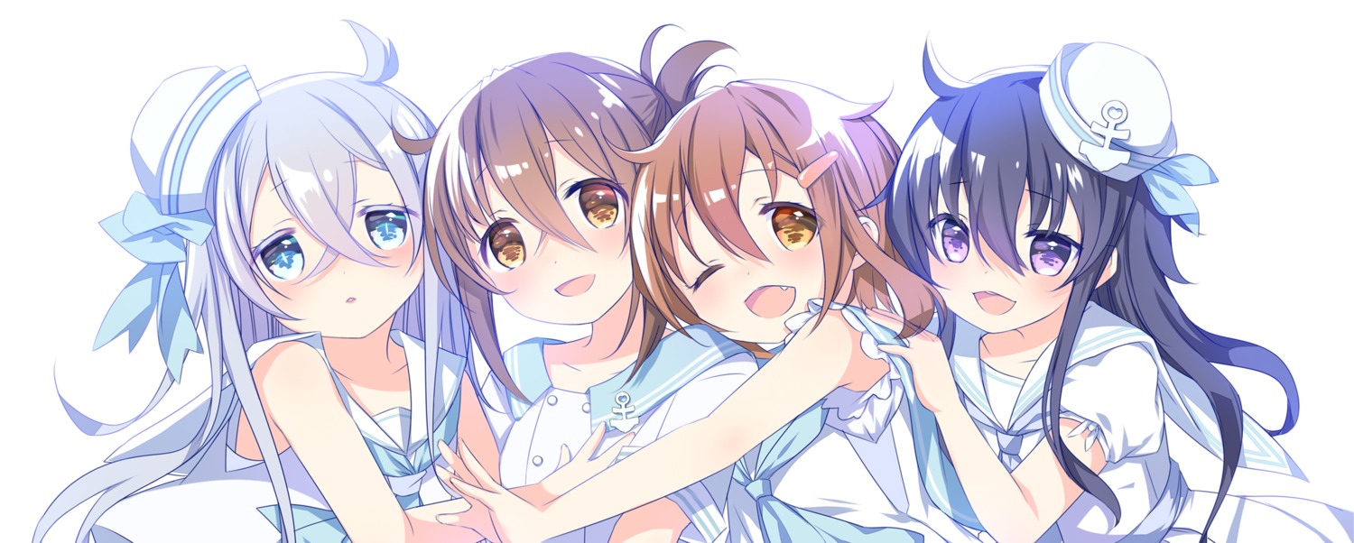 akatsuki_(kancolle), hibiki_(kancolle), hinayuki_usa, ikazuchi_(kancolle), inazuma_(kancolle), kantai_collection, seifuku