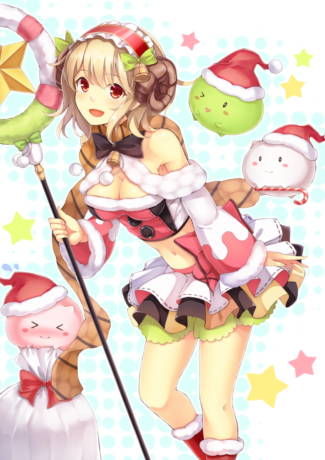 apricot_(flower_knight_girl), cleavage, dabadhi, flower_knight_girl, horns