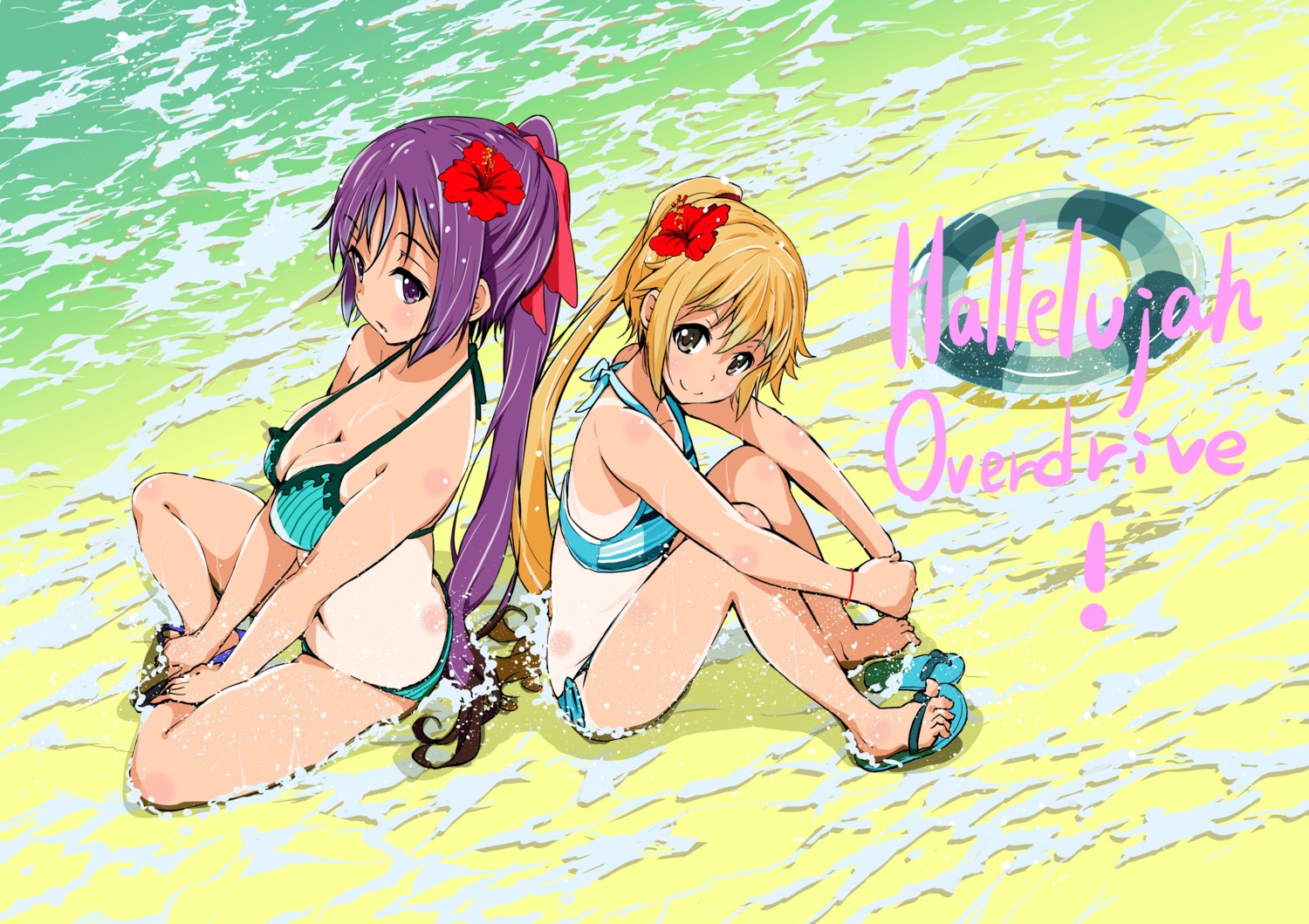 bikini, cleavage, hallelujah_overdrive!, swimsuits, takata_koutarou, tan_lines, wet