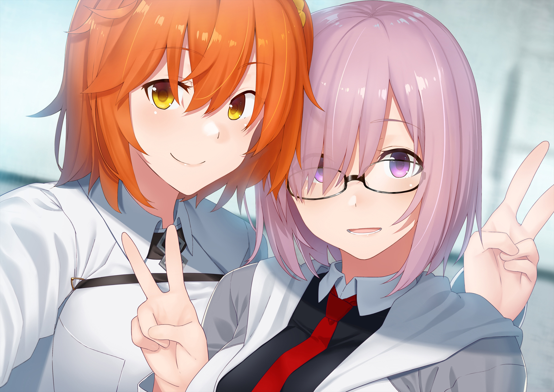 dacchi, fate/grand_order, fujimaru_ritsuka_(female), mash_kyrielight, megane