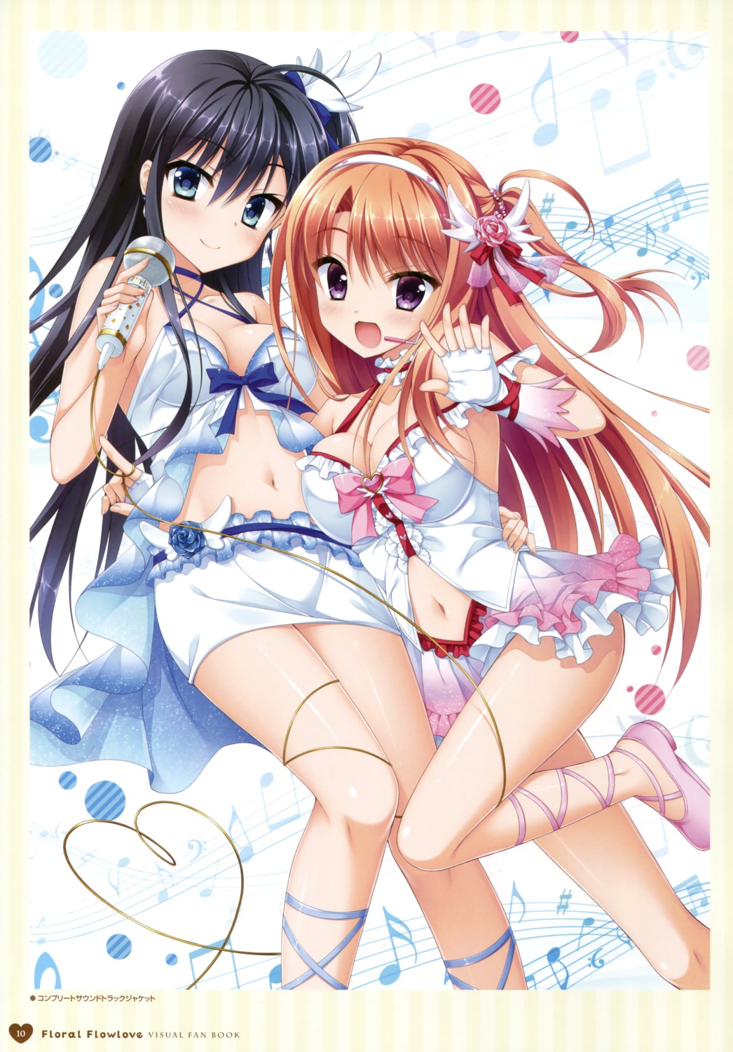 cleavage, floral_flowlove, hontani_kanae, mihato_kano, open_shirt, saga_planets, tokisaka_nanao, toranosuke