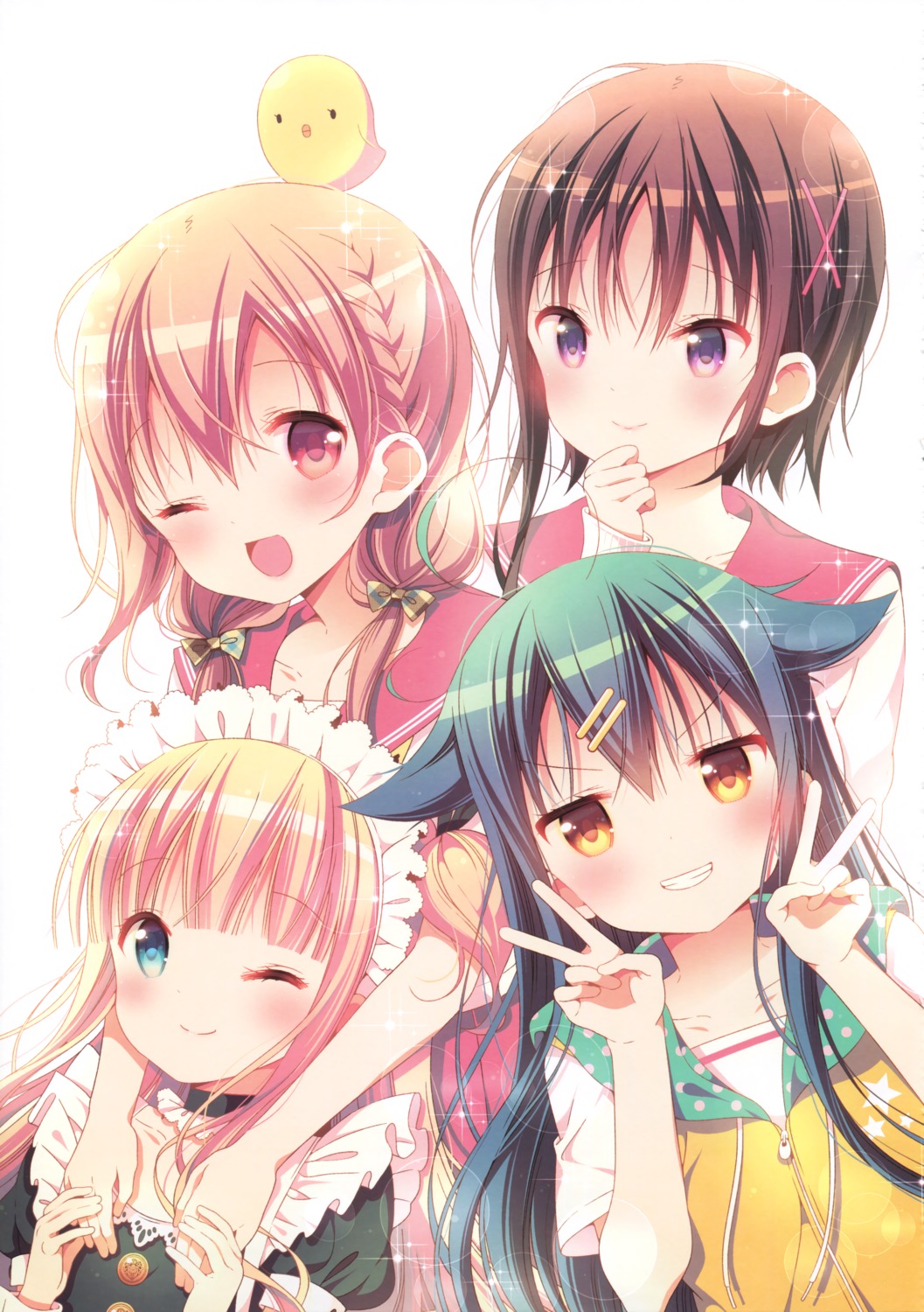 hagino_chiaki, hiiragi_mayuki, hinako_note, maid, mitsuki, natsukawa_kuina, sakuragi_hinako, seifuku