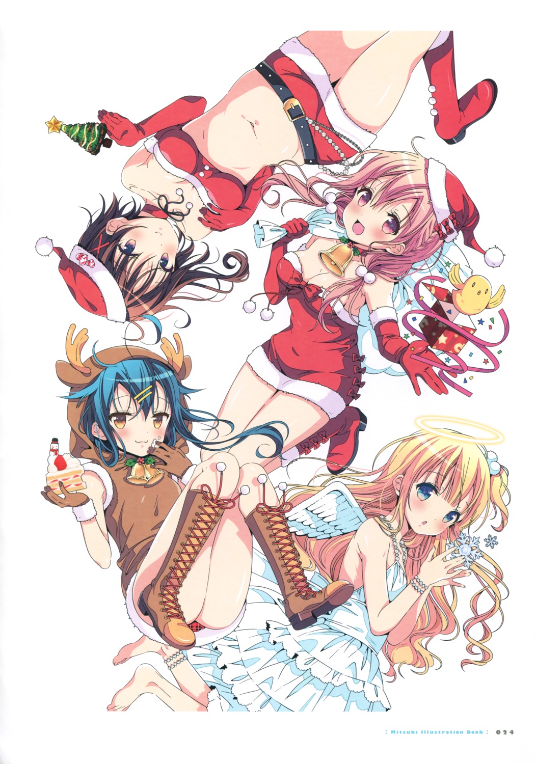angel, christmas, cleavage, dress, hagino_chiaki, heels, hiiragi_mayuki, hinako_note