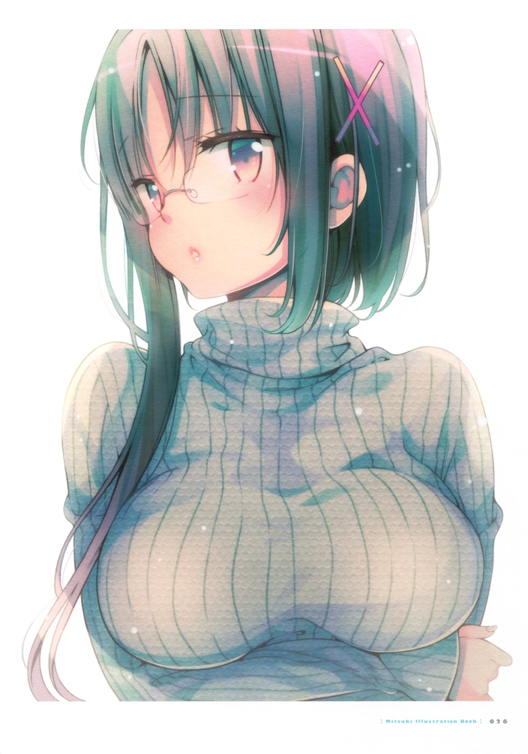 breast_hold, hagino_chiaki, hinako_note, megane, mitsuki, sweater