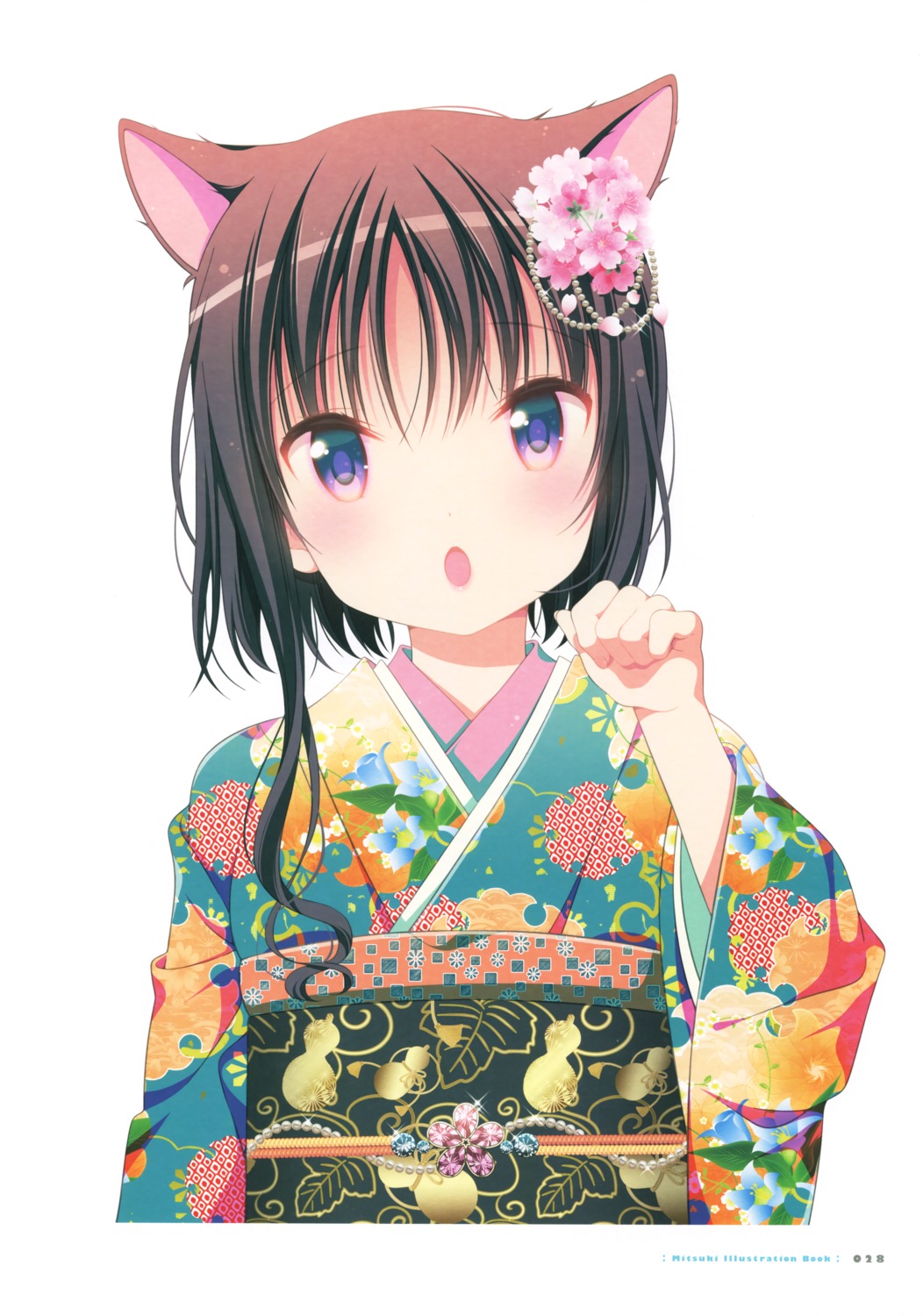 animal_ears, hagino_chiaki, hinako_note, kimono, mitsuki, nekomimi