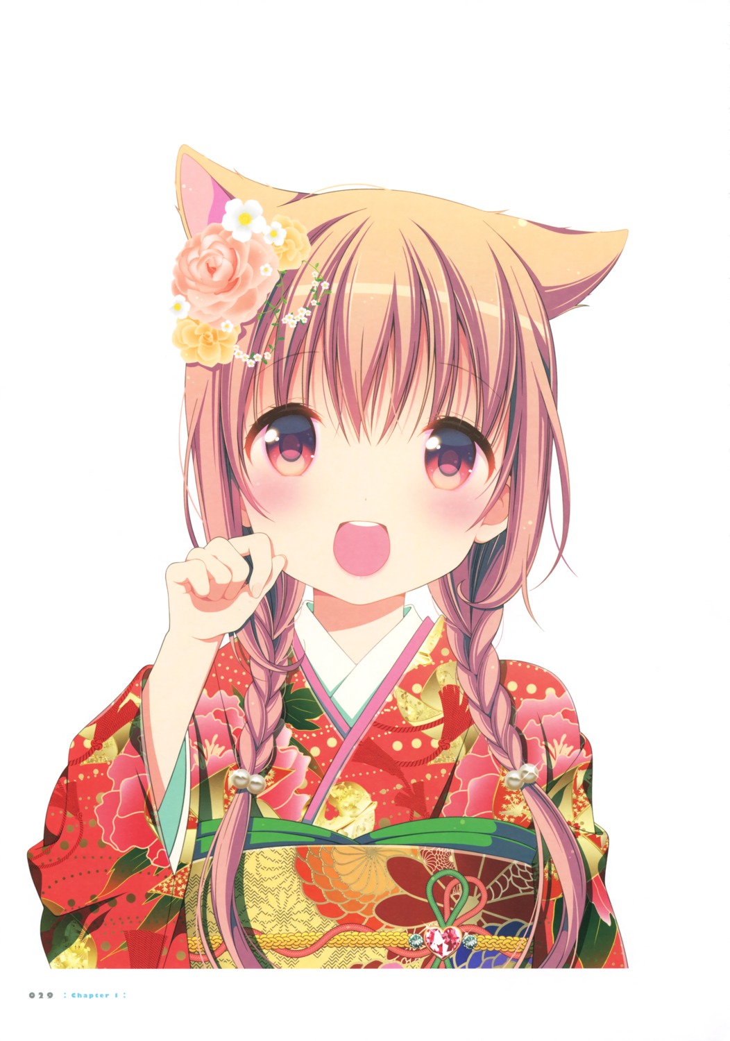animal_ears, hinako_note, kimono, mitsuki, nekomimi, sakuragi_hinako