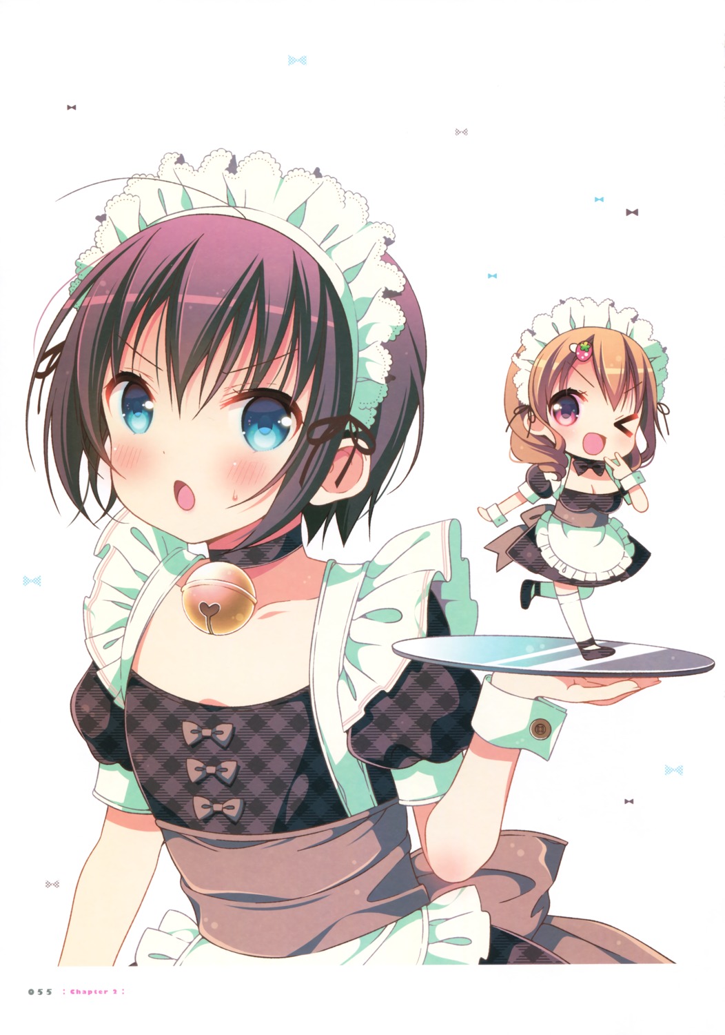 chibi, cleavage, maid, mitsuki, watashi_no_tomodachi_ga_sekaiichi_kawaii