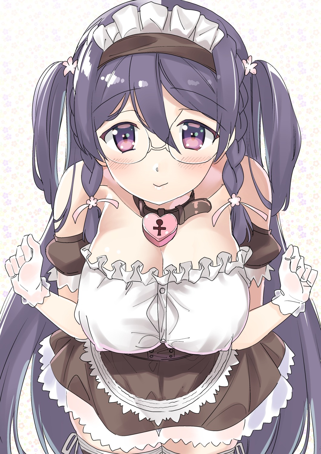 cleavage, gotou_masaki, maid, megane, mone-san_no_majime_sugiru_tsukiaikata, thighhighs, yozakura_momone