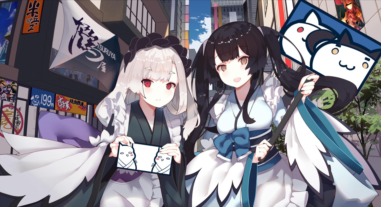 crossover, fate/grand_order, love_live!, love_live!_(series), maid, rain_lan, wa_maid