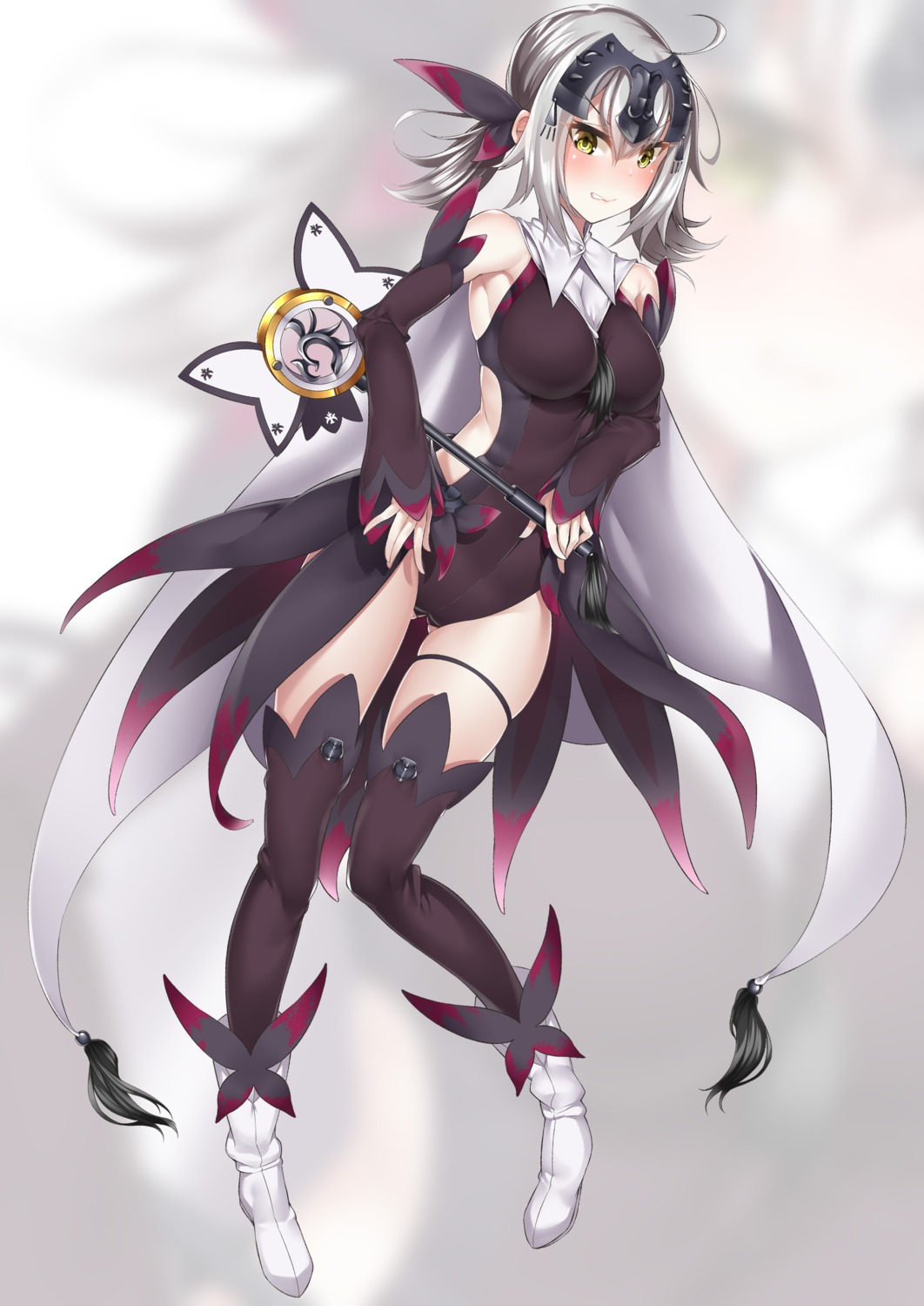 cosplay, fate/grand_order, garter, jeanne_d'arc, jeanne_d'arc_alter_(fate), thighhighs, watosu, weapon