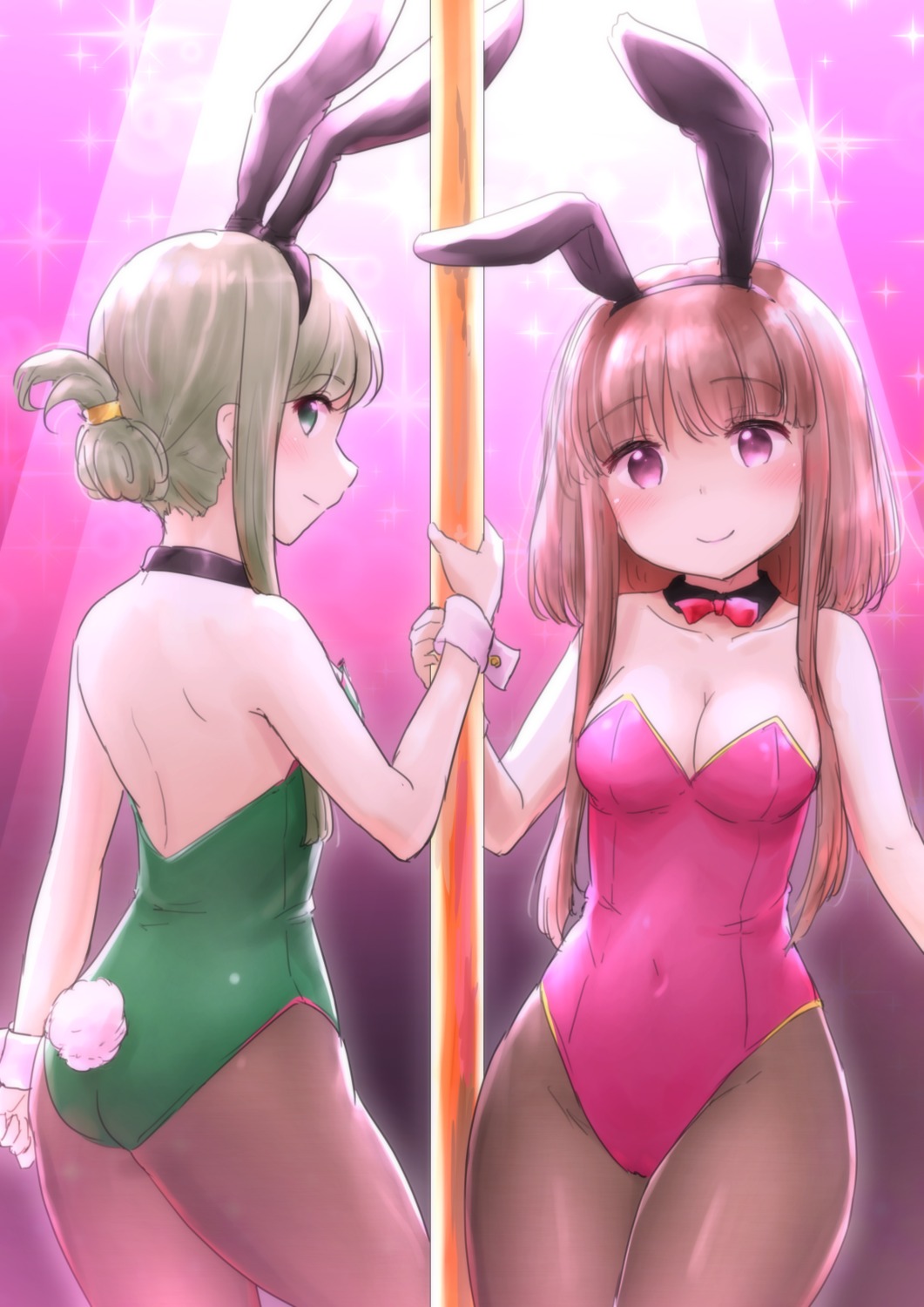 animal_ears, ass, bunny_ears, bunny_girl, cleavage, nishida_satono, pantyhose, tail, teireida_mai, touhou, wamu_(chartreuse)