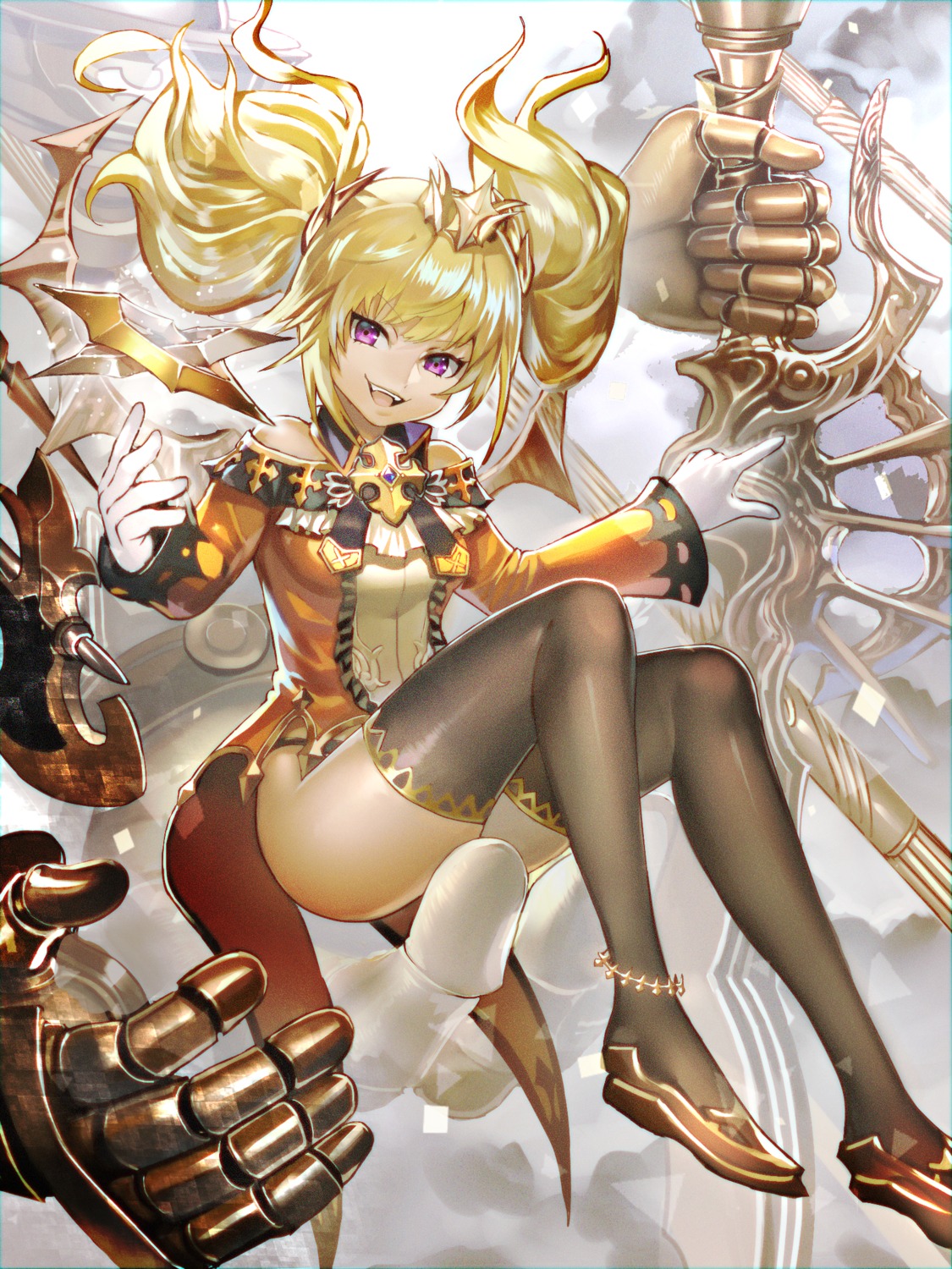 isaroishin, mecha, pantsu, thighhighs, weapon