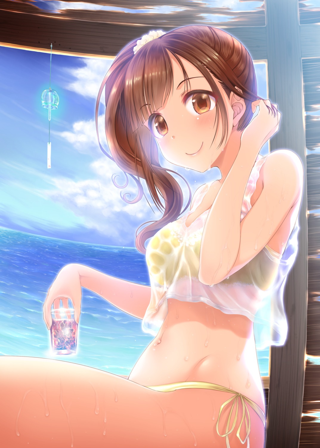 bikini, igarashi_kyouko, naharyou, see_through, swimsuits, the_idolm@ster, the_idolm@ster_cinderella_girls, wet, wet_clothes