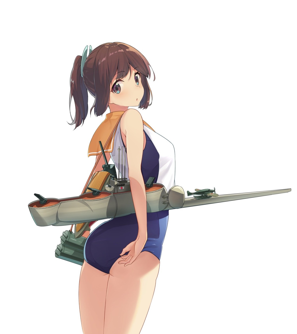 ass, i-401_(kancolle), kantai_collection, oweee, school_swimsuit, seifuku, swimsuits