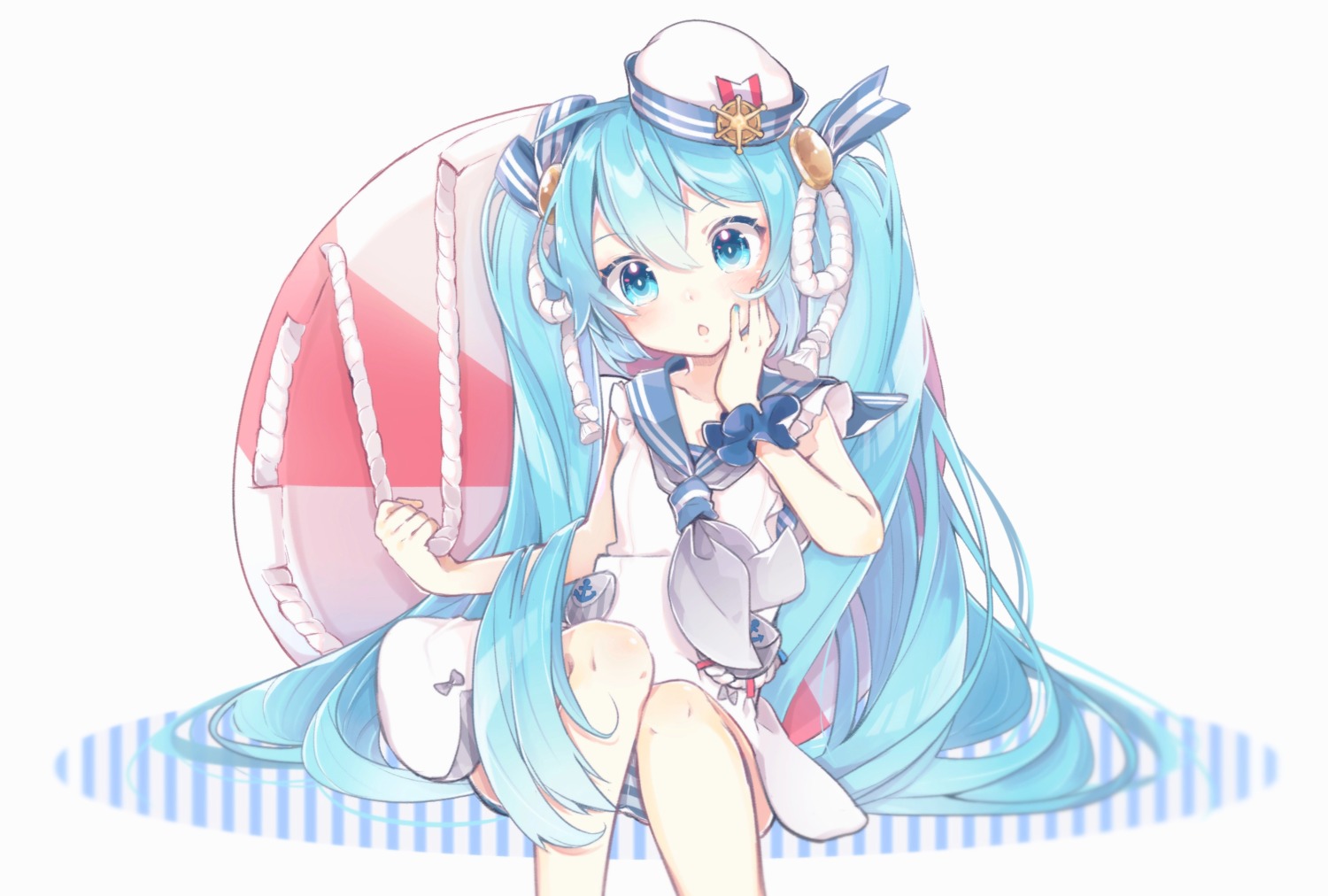 chuuko_anpu, dress, hatsune_miku, pantsu, shimapan, vocaloid