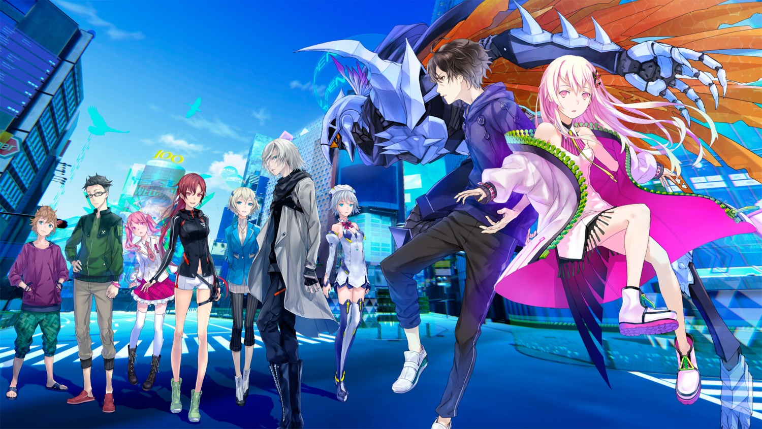 dress, layered_stories_zero, mecha, megane, redjuice, thighhighs