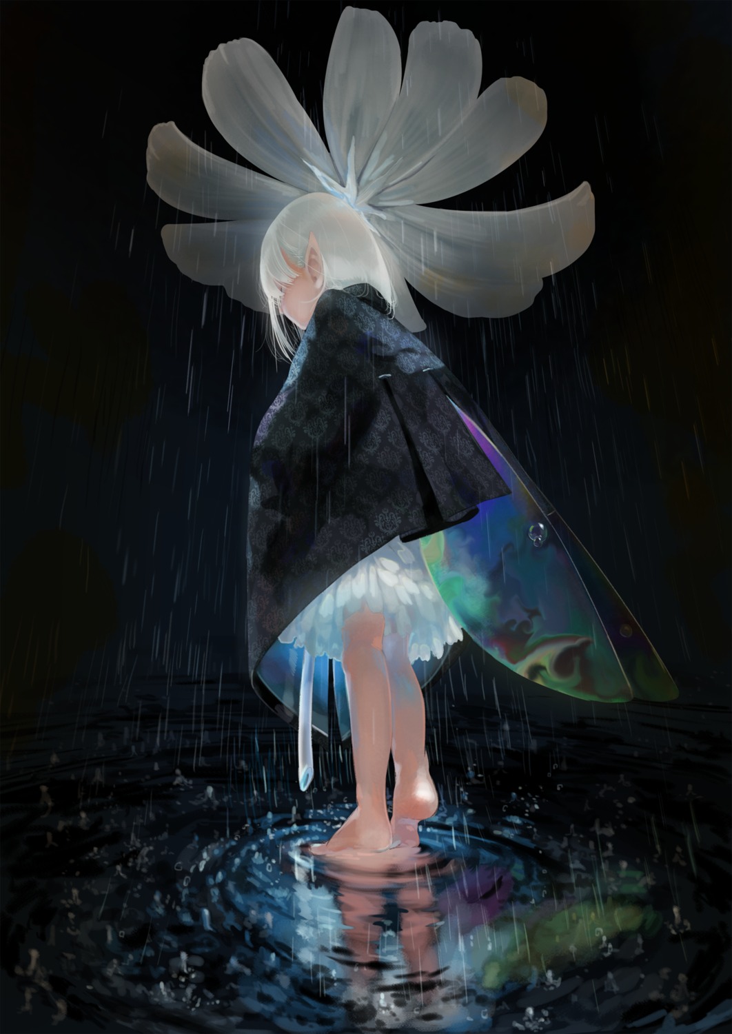 dress, feet, mizutamari_tori, wet_clothes