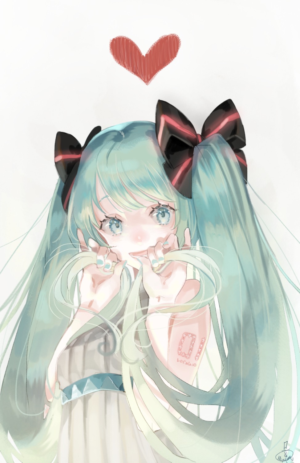 dress, hatsune_miku, mizutamari_tori, tattoo, vocaloid
