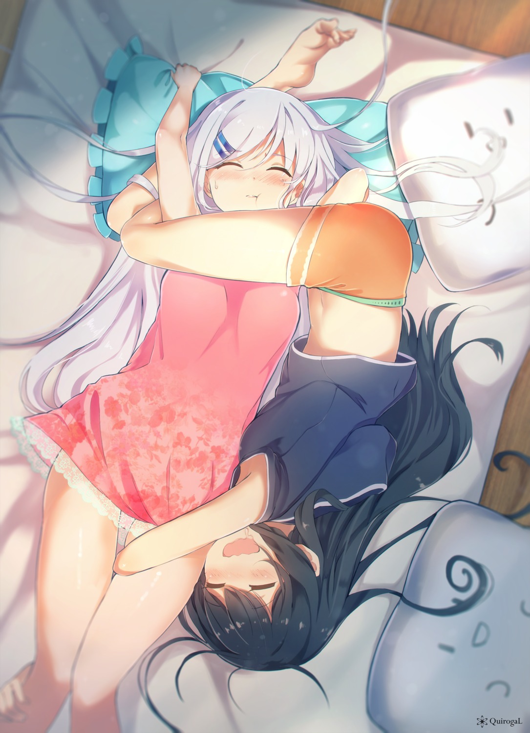 dress, nasuno_chiyo, pajama, yuri