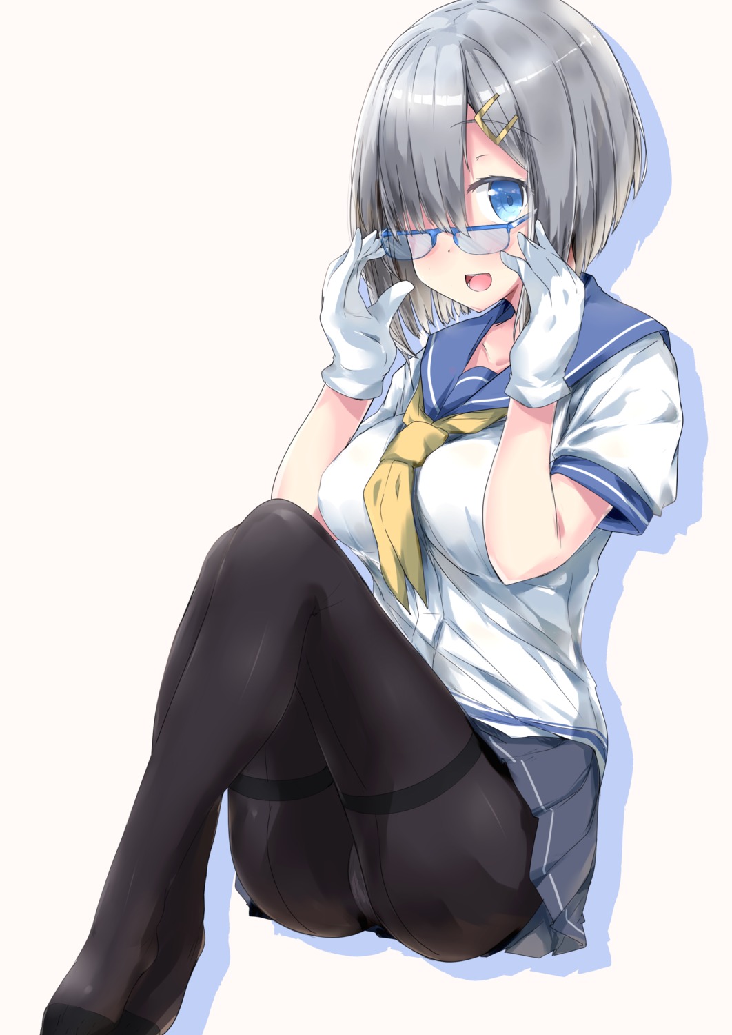 feet, hamakaze_(kancolle), kantai_collection, megane, nagisa_(imizogami), pantsu, pantyhose, seifuku