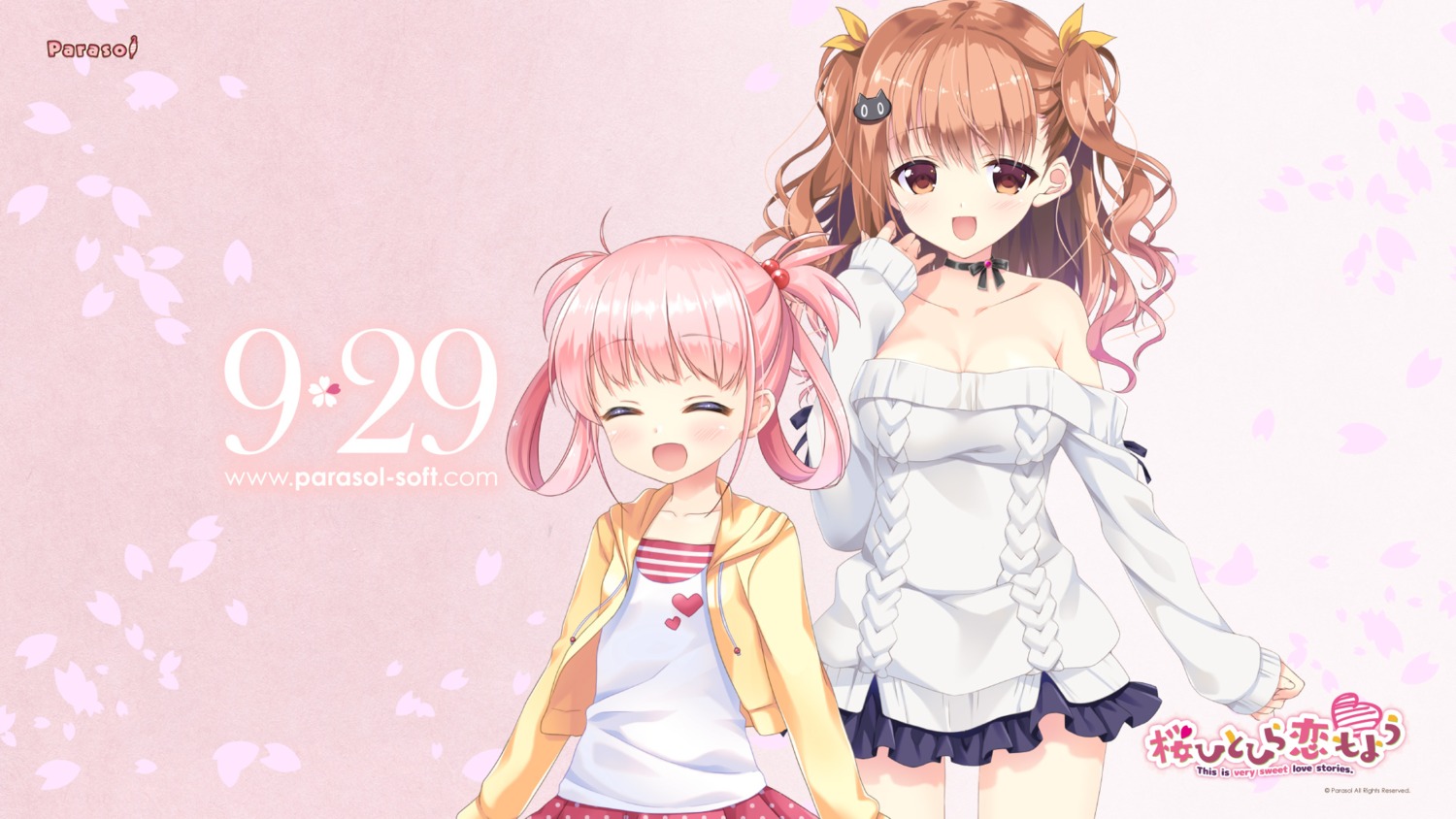 cleavage, ichiri, narimoto_ouka, parasol, sakura_hanpen, sakura_hitohira_koi_moyou, sweater, takazawa_miaya