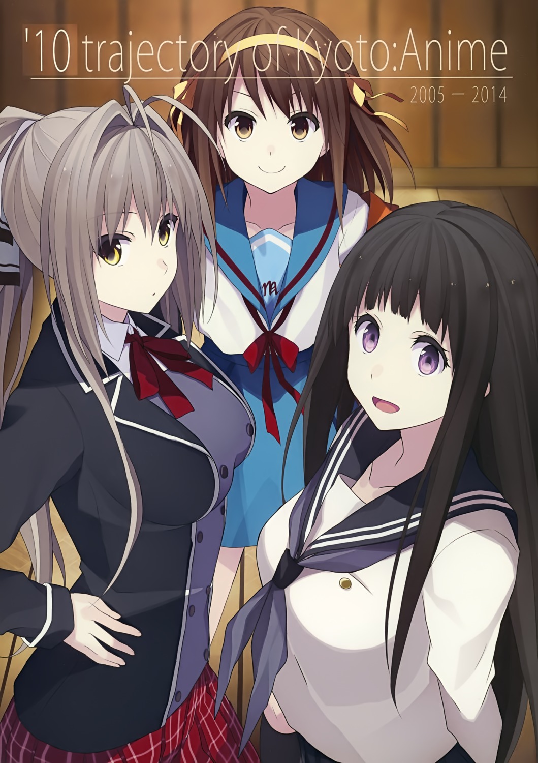 amagi_brilliant_park, chitanda_eru, crossover, dihydrogenmonoxid, hyouka, itsui, seifuku, sento_isuzu, suzumiya_haruhi, suzumiya_haruhi_no_yuuutsu