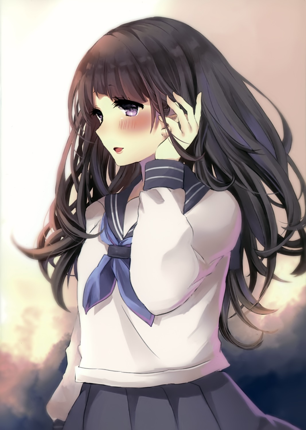 chitanda_eru, dihydrogenmonoxid, hyouka, seifuku, shikino_yuki