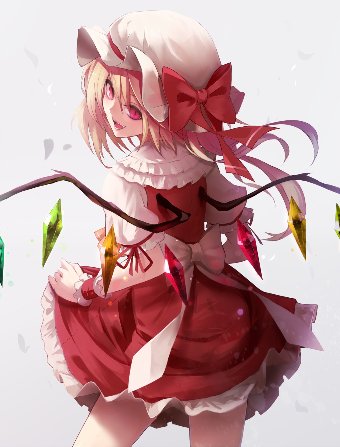 fami_(yellow_skies), flandre_scarlet, skirt_lift, touhou, wings