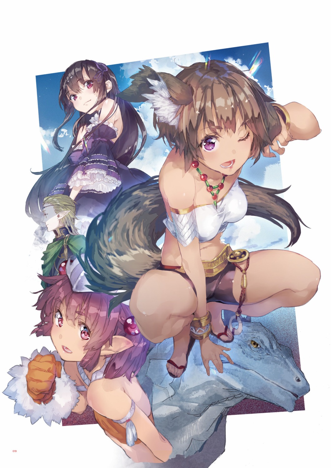 animal_ears, bike_shorts, brooke_darwin, digital_version, dress, elbia_hanaiman, gothic_lolita, loic_sleison, lolita_fashion, outbreak_company, pointy_ears, romilda_garde, tail, yuugen
