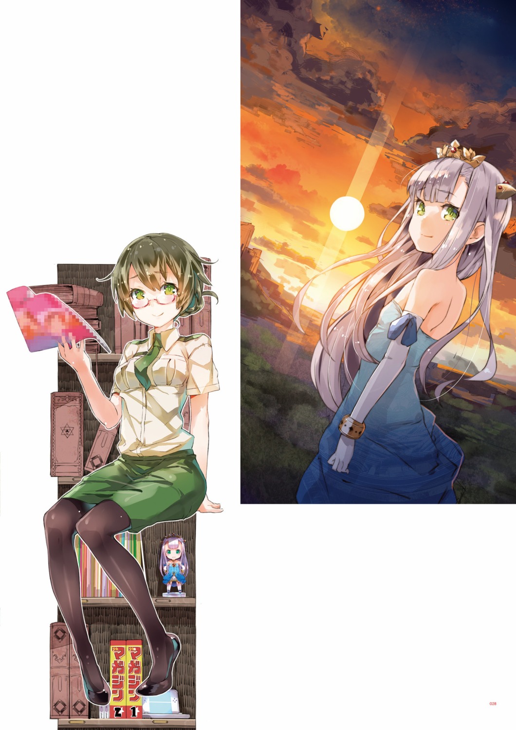 chibi, digital_version, dress, koganuma_minori, megane, outbreak_company, pantyhose, petralka_anne_eldant_iii