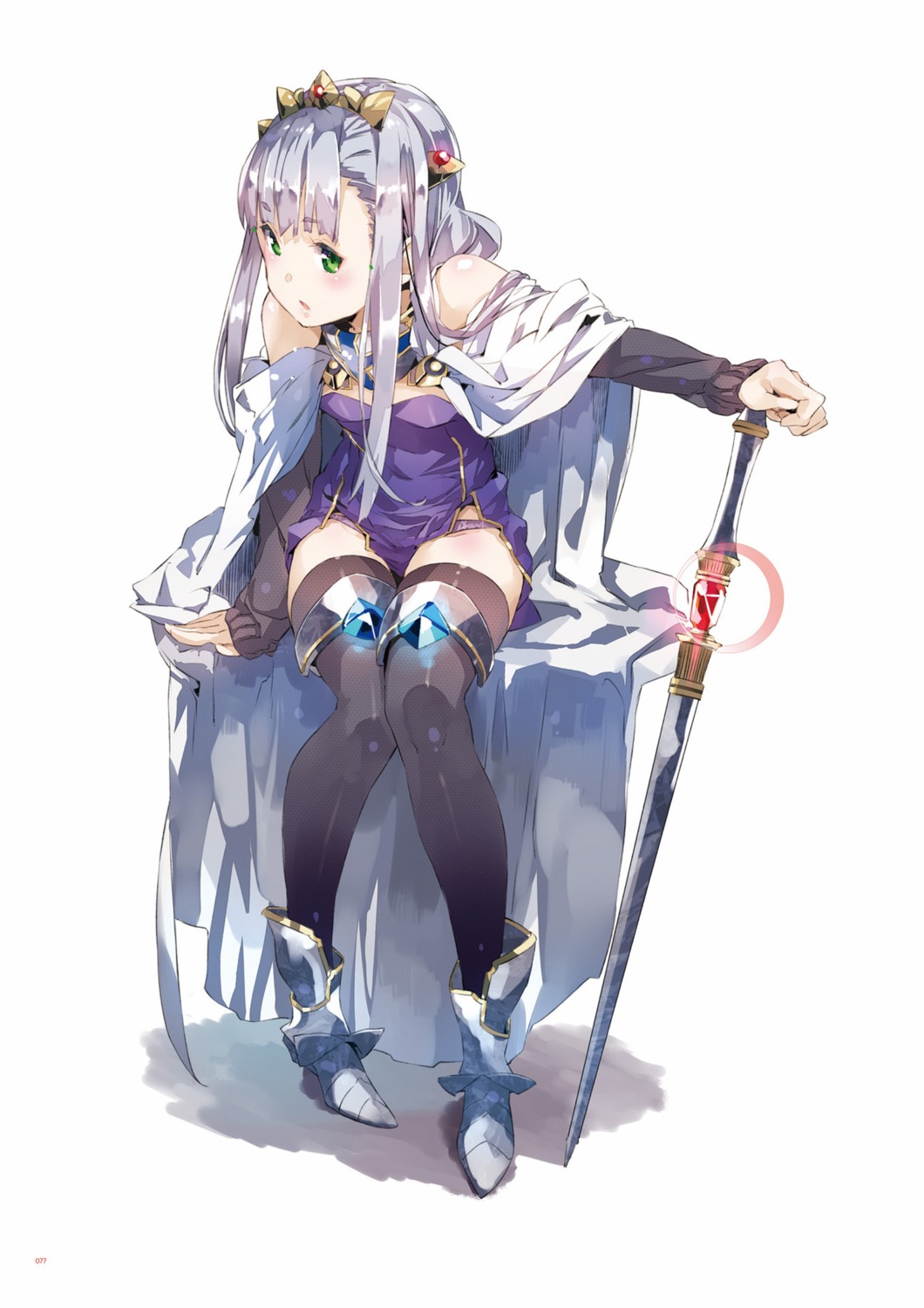 armor, digital_version, dress, outbreak_company, petralka_anne_eldant_iii, thighhighs, weapon, yuugen