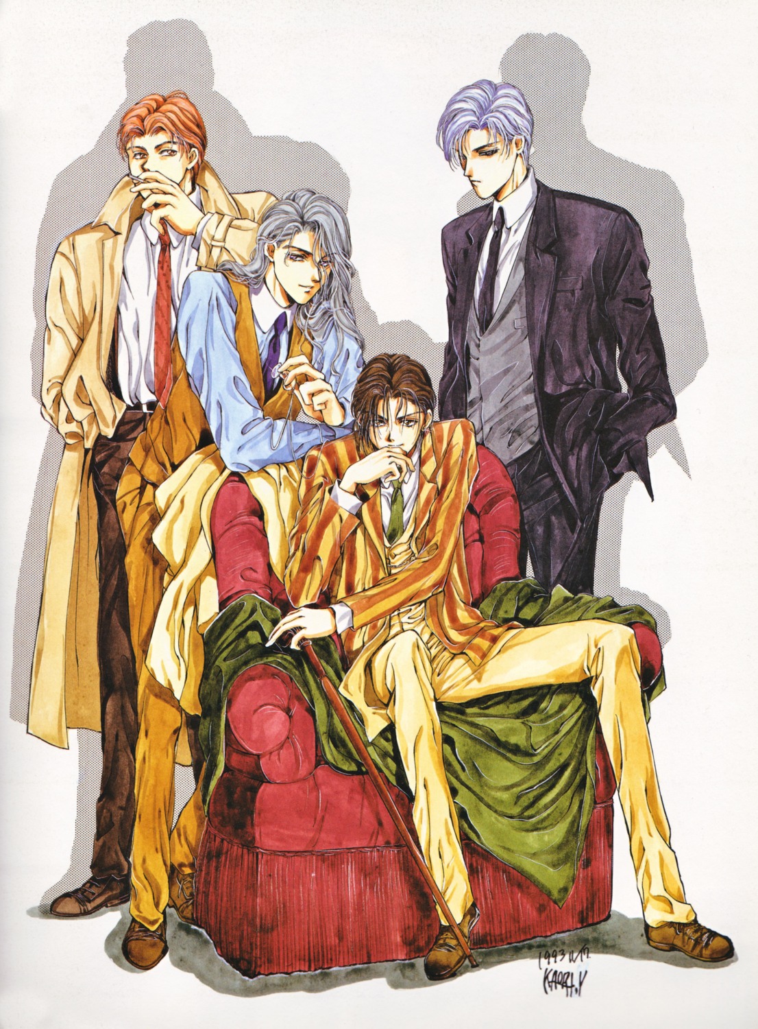 business_suit, cain_c._hargreaves, godchild, hakushaku_cain_series, jizabel_disraeli, male, oscar_gabriel, riffael_raffit