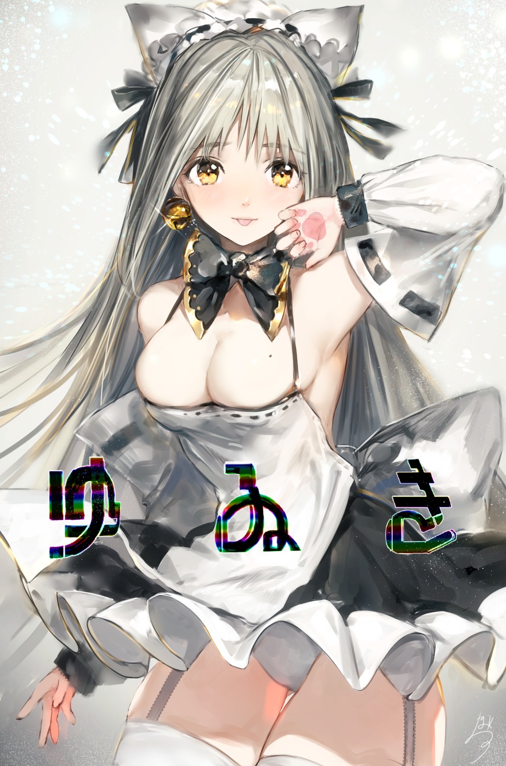 cleavage, hojiro_(piko519), maid, pantsu, stockings, thighhighs