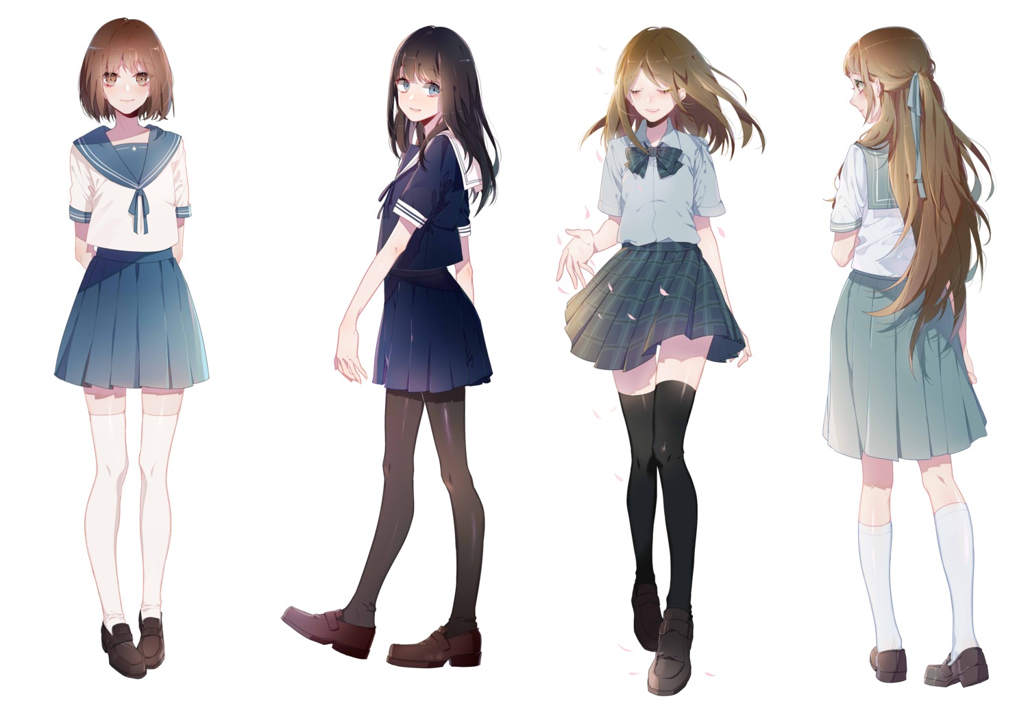 pantyhose, seifuku, thighhighs, zhibuji_loom
