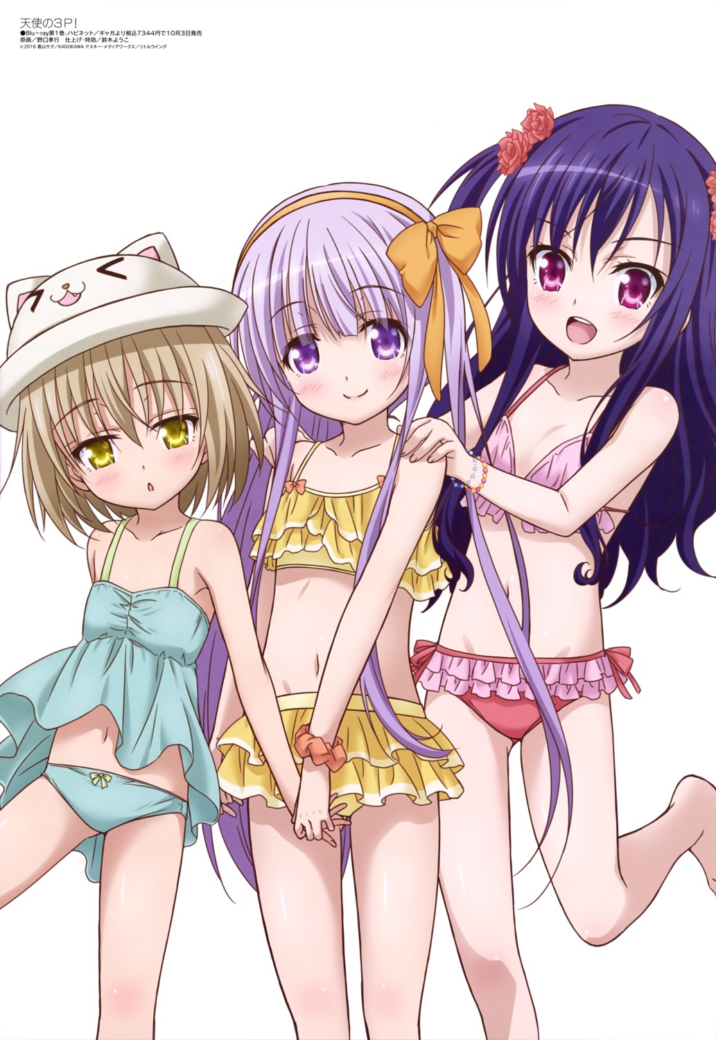 bikini, cleavage, goto_jun, kaneshiro_sora, momijidani_nozomi, noguchi_takayuki, swimsuits, tenshi_no_three_piece!