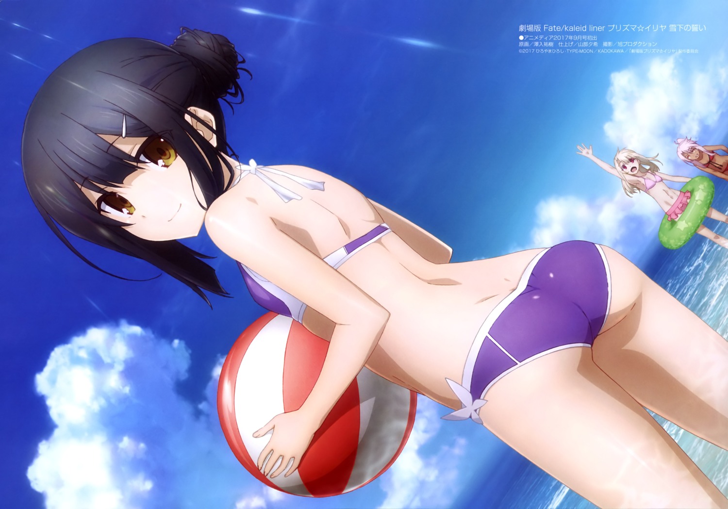 ass, bikini, chloe_von_einzbern, fate/kaleid_liner_prisma_illya, fate/stay_night, illyasviel_von_einzbern, miyu_edelfelt, sawairi_yuuki, swimsuits, wet