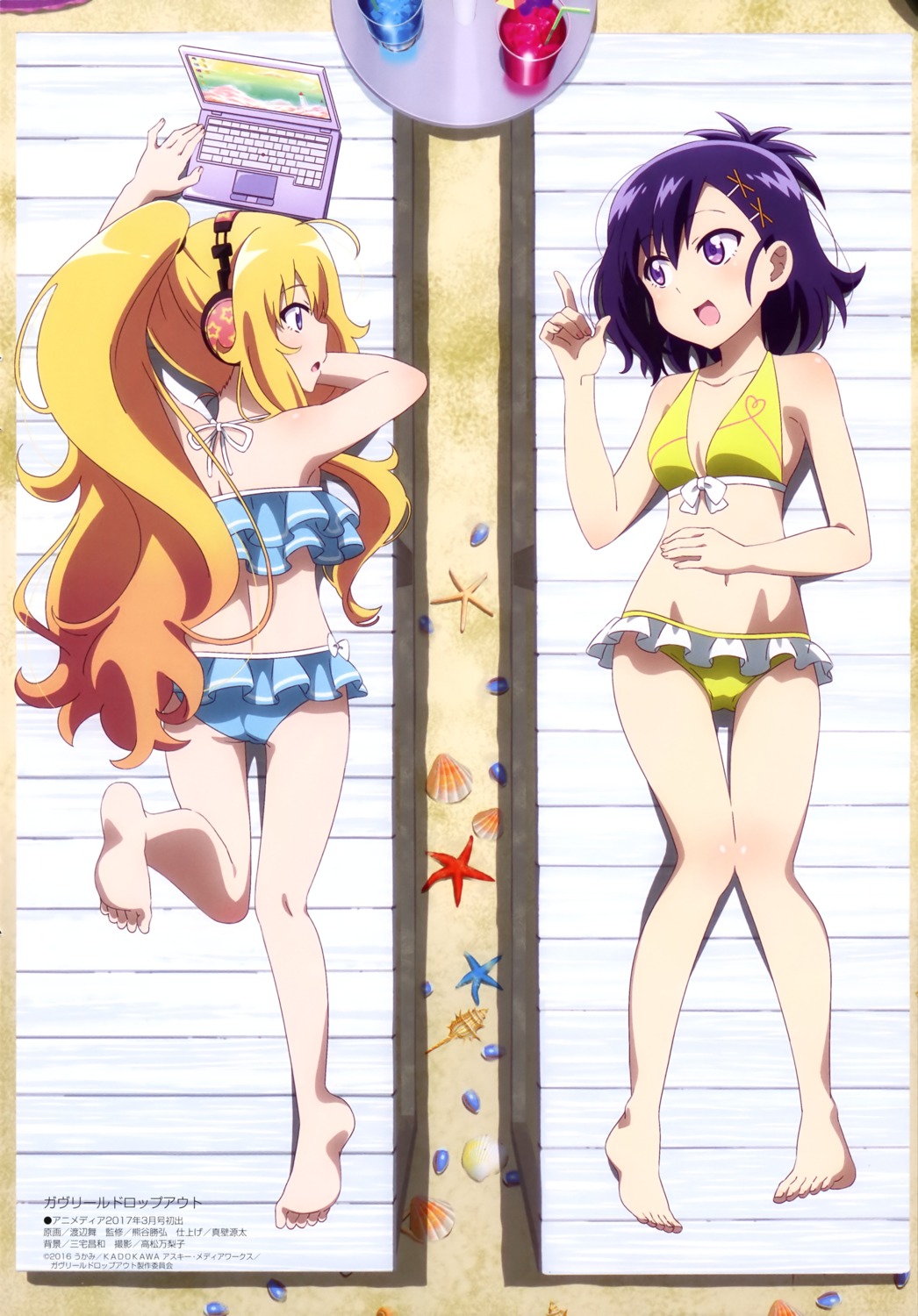 ass, bikini, cleavage, feet, gabriel_dropout, swimsuits, tenma_gabriel_white, tsukinose_vignette_april, watanabe_mai